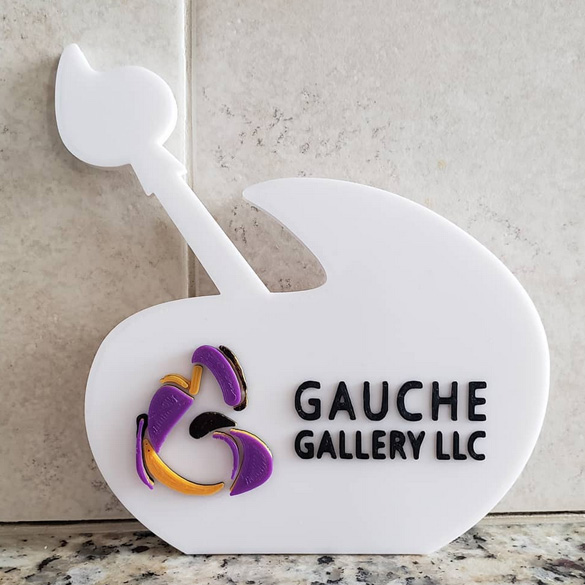 Gauche Gallery Abstract Art Logo 3D Print